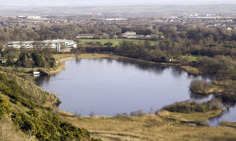 A view of Duddingston Loch at Holyrood Park.