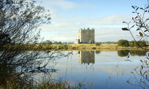 A general view of Threave Castle from the River Dee.