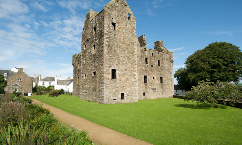A general exterior view of MacLellan’s Castle.