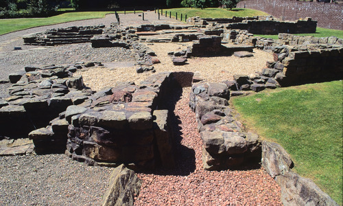 Remains of a Roman bath house at Bearsden, on the Antonine Wall.