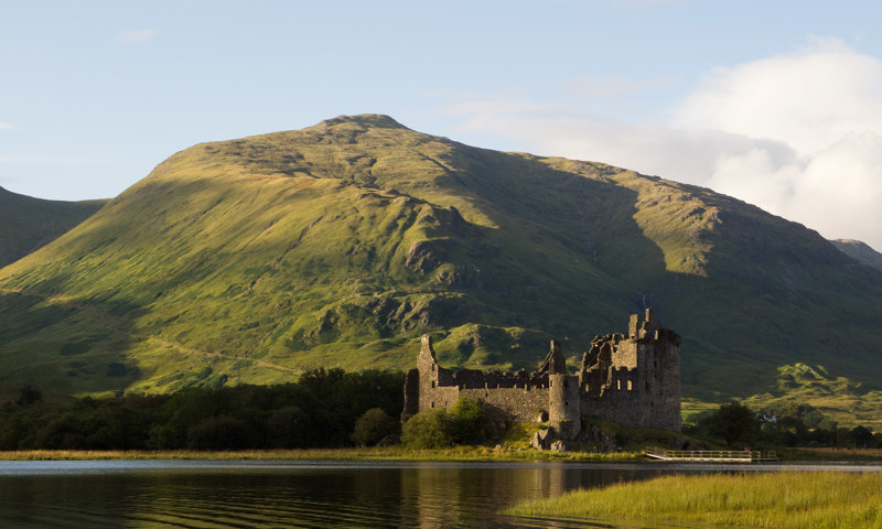 A general view across Loch Awe to Kilchurn Castle.