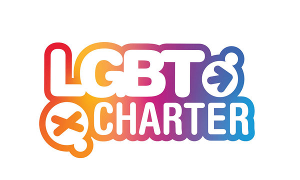 LGBT Charter and HES logos 