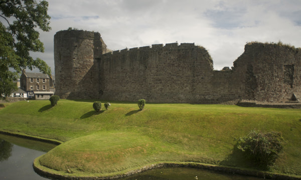 A castle with a moat
