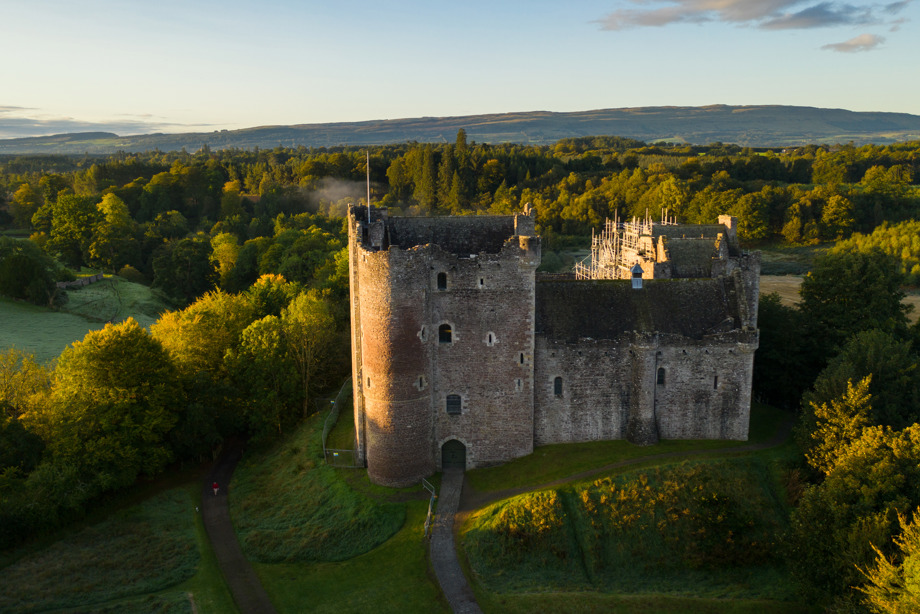 General view of the exterior of Doune Castle