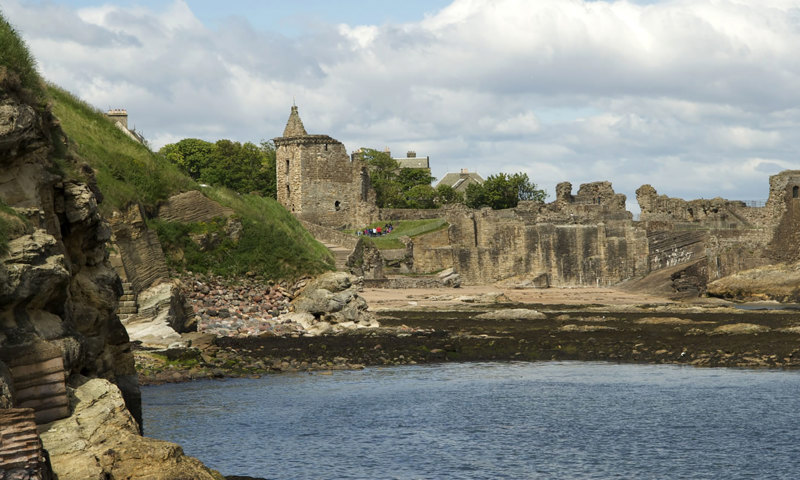 St Andrews Castle, as seen from the beach.