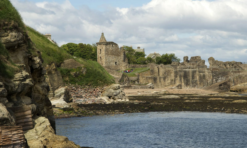 St Andrews Castle, as seen from the beach.