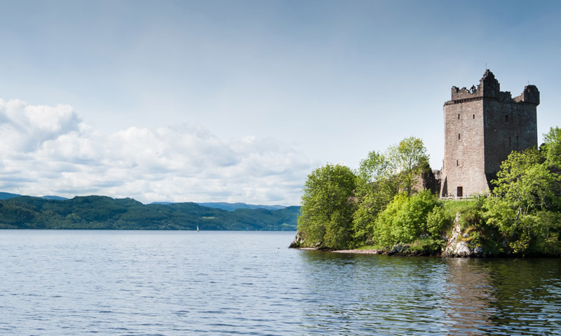 A general view of Urquhart Castle, on the shore of Loch Ness.