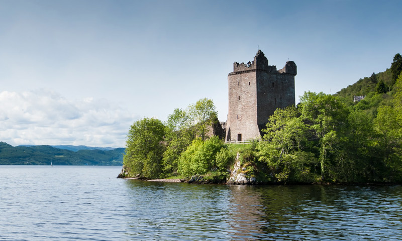 A general view of Urquhart Castle, on the shore of Loch Ness.