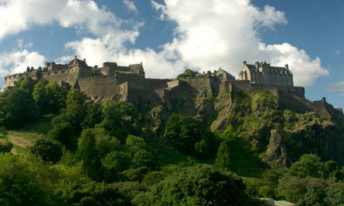 A general view of Edinburgh Castle and Castle Rock, as seen from the north.
