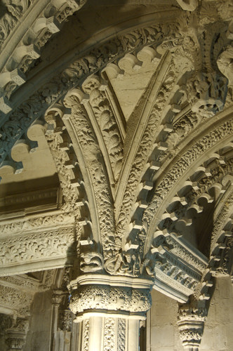 detail of carved column at Rosslyn Chapel