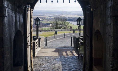 The entrance to Stirling Castle looking out, from within the castle.