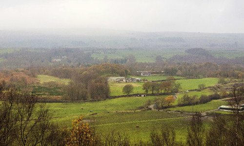 A misty view of Kilsyth Battlefield.