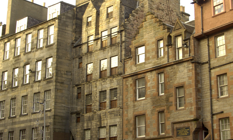 Traditional tenements on the Royal Mile in Edinburgh.