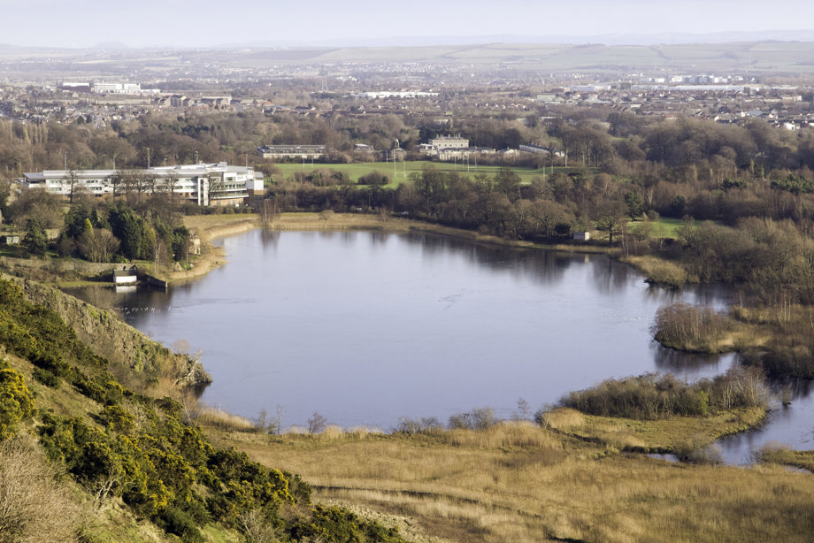 A view of Duddingston Loch at Holyrood Park.