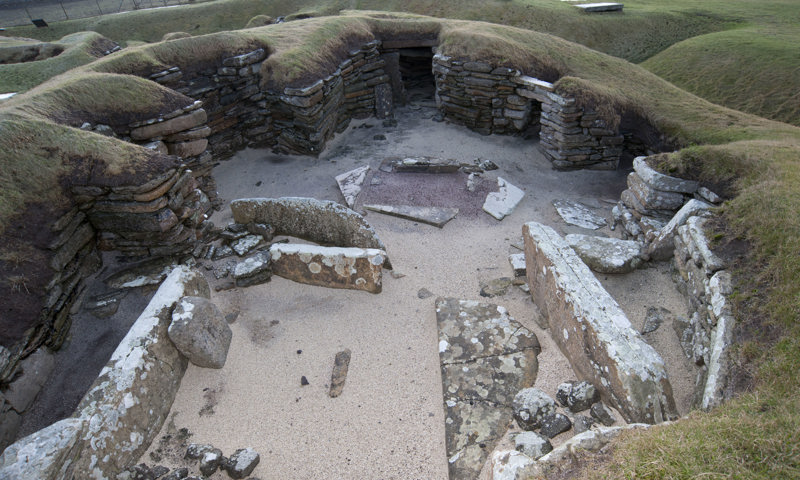 A general view of the prehistoric village at Skara Brae.
