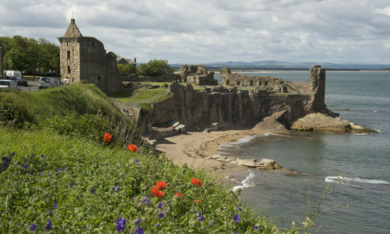 A general view of the remains of St Andrews Castle, on the coast of Fife.
