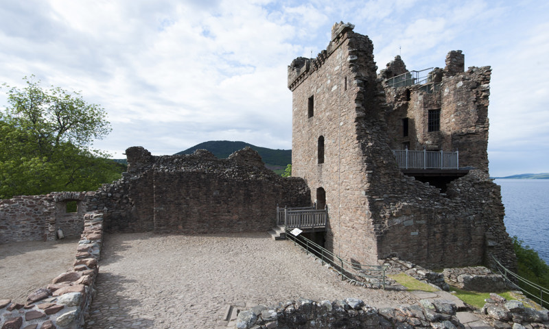 A view of the Grant Tower at Urquhart Castle.