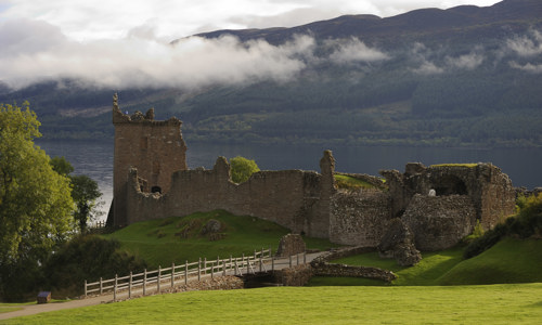 A general view of Urquhart Castle and Loch Ness.