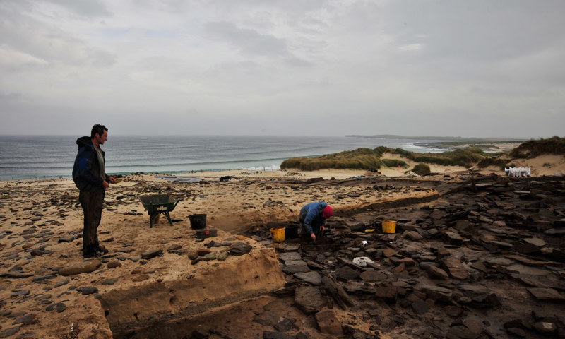 A view of archaeologists at work at the Links of Noltland.