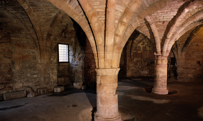 A view inside the abbott’s house at Arbroath Abbey.