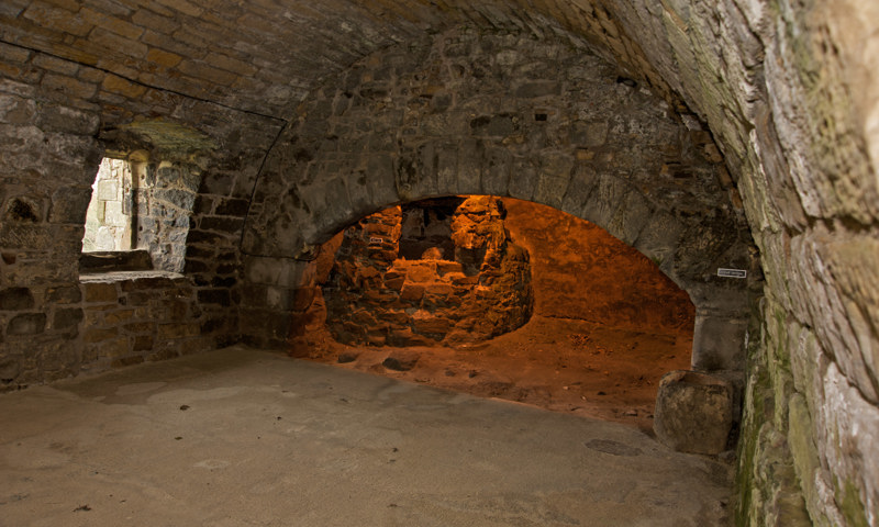 The kitchen and large oven at Aberdour Castle.