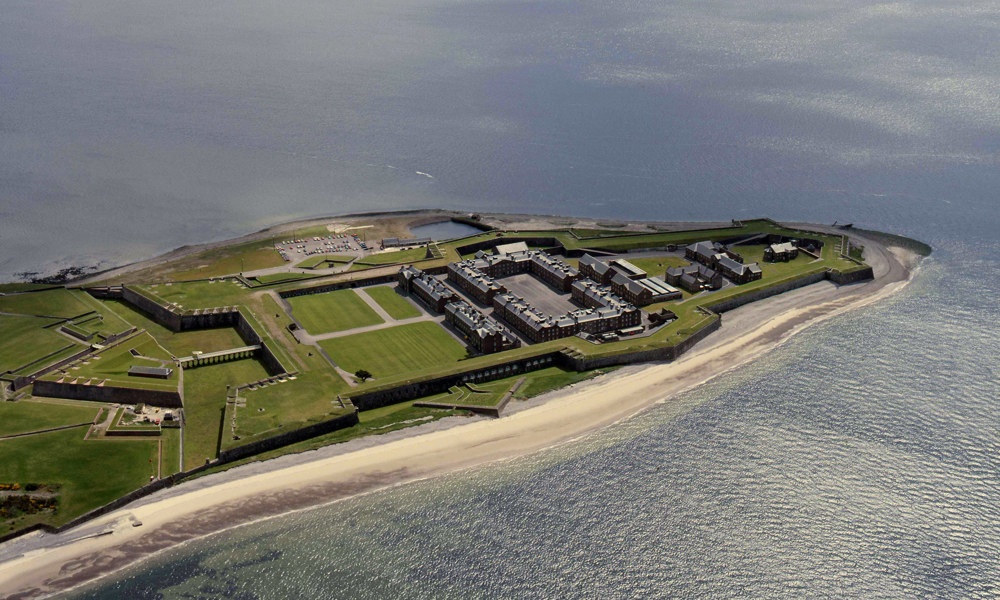 An aerial view of Fort George.