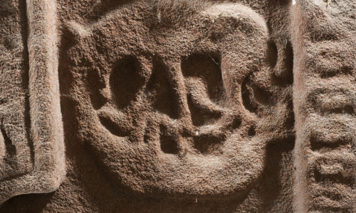 Detail of an animal on the front of the Dunfallandy Stone