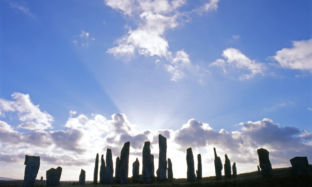 A general view of the Calanais standing stones.
