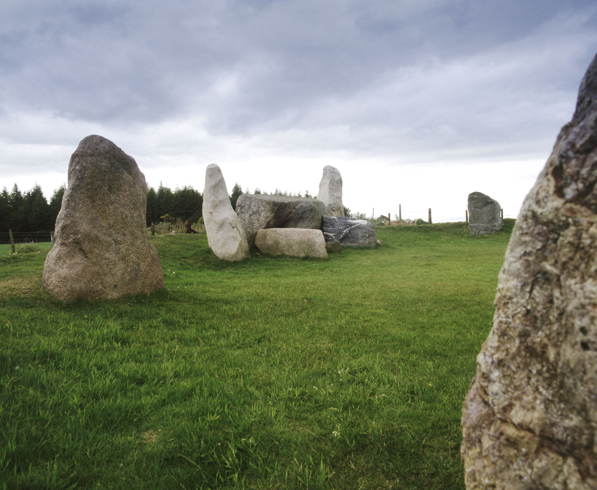 A stone circle on a cloudy day