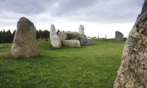 A stone circle on a cloudy day