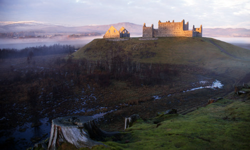 A view of Ruthven Barracks on a winter morning