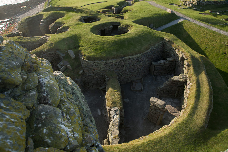 A general view of the broch courtyard at Jarlshof.