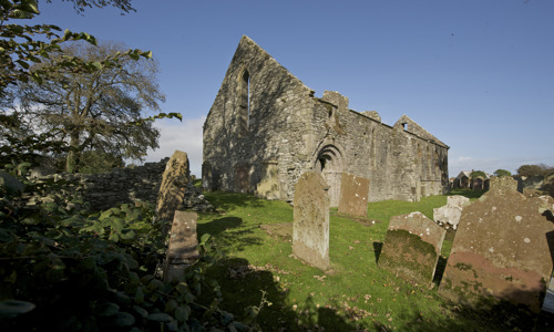 A general view of Whithorn Priory and the graveyard.