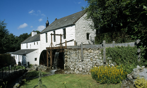 A general exterior view of New Abbey Corn Mill.
