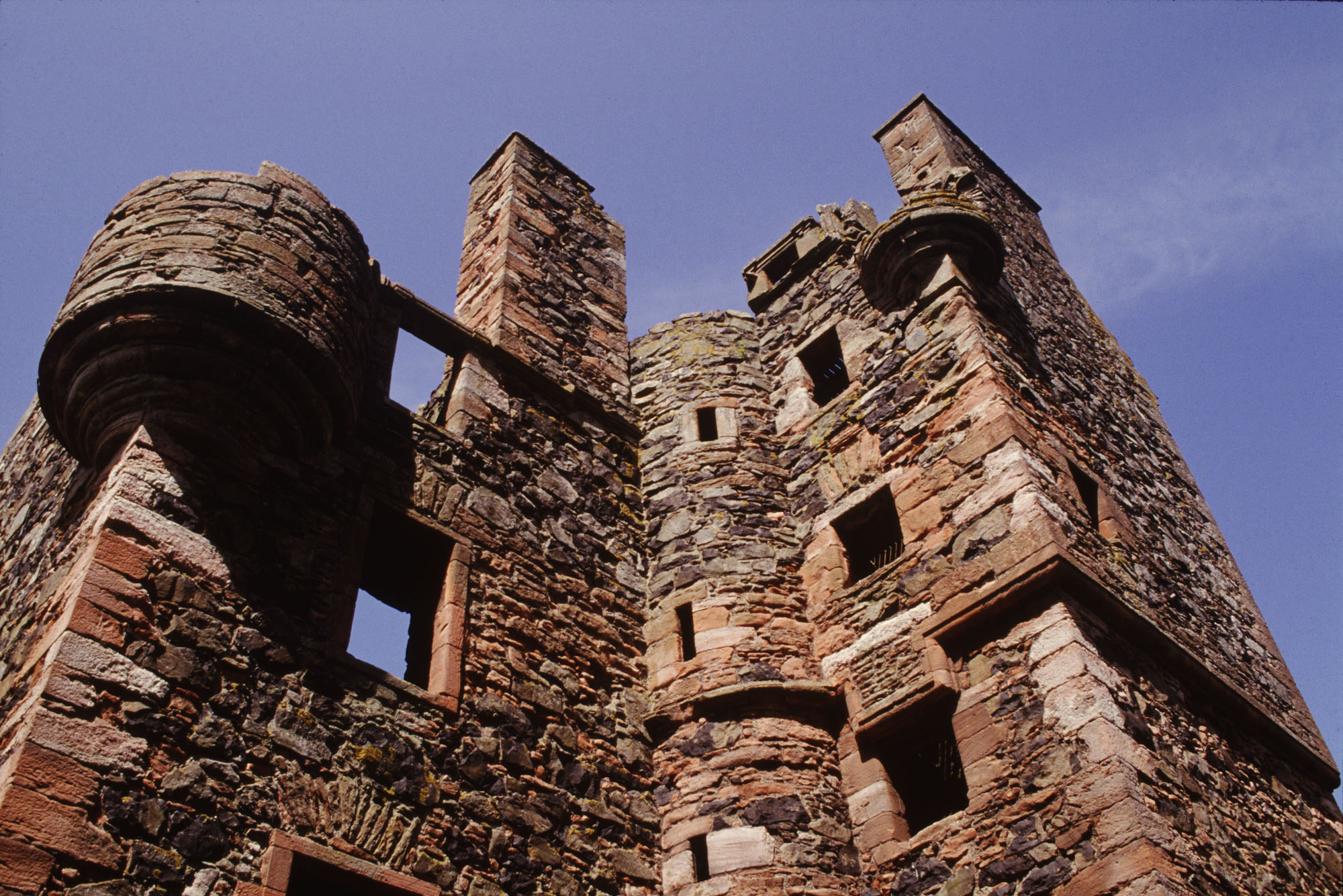 View of Greenknowe Tower from below