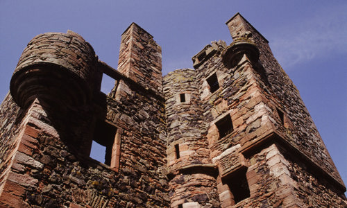 View of Greenknowe Tower from below