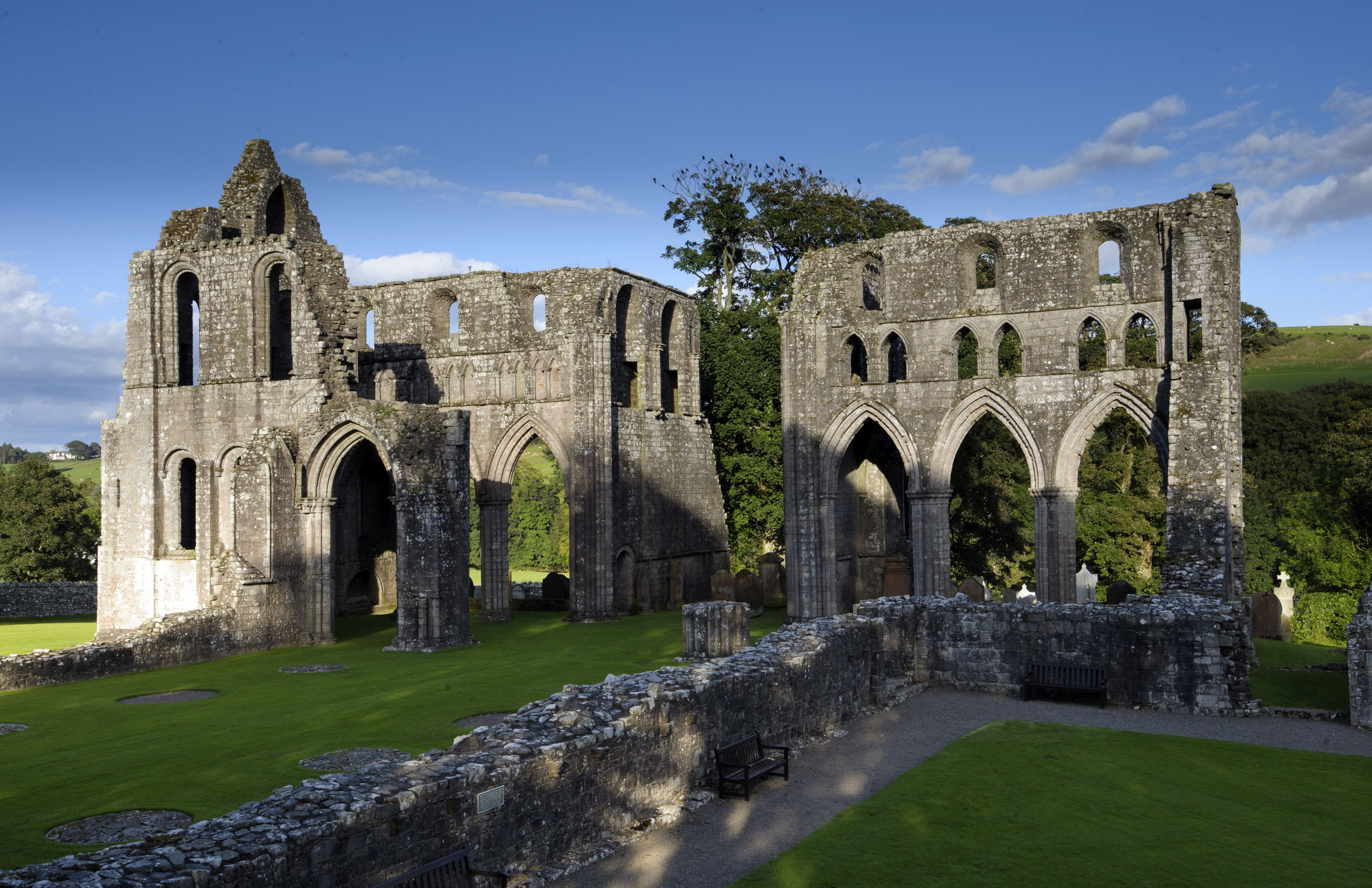 A general view of the south transept at Dundrennan Abbey.