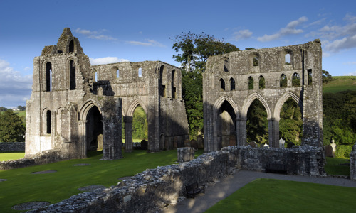A general view of the south transept at Dundrennan Abbey.