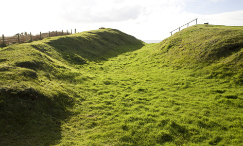 A large grassy ditch