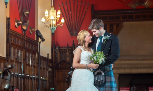 Bridge and groom in the Great hall