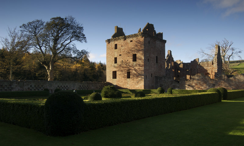 A general view of the tower house at Edzell Castle.