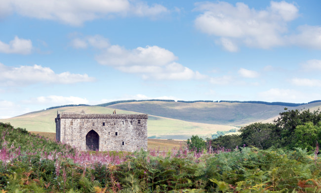 A general view of Hermitage Castle.