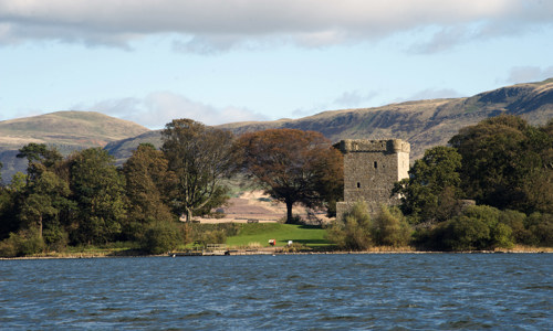 A general view of Lochleven Castle.