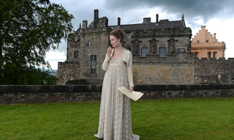 An actor appearing in Jane Austen's Pride and Prejudice at Stirling Castle in summer 2015.