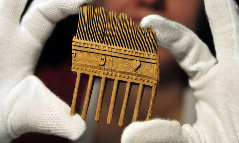 A wooden comb found at Caerlaverock Castle in Dumfries and Galloway.