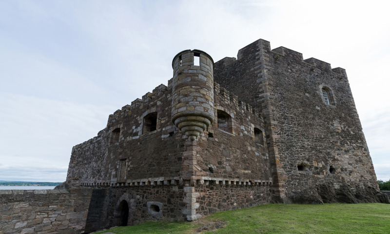 A view of the battlements of Blackness Castle.