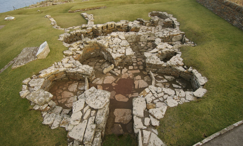 Part of the prehistoric village at the Broch of Gurness.