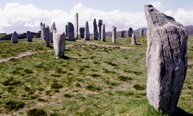 A view of the central arrangement of stones at Calanais.