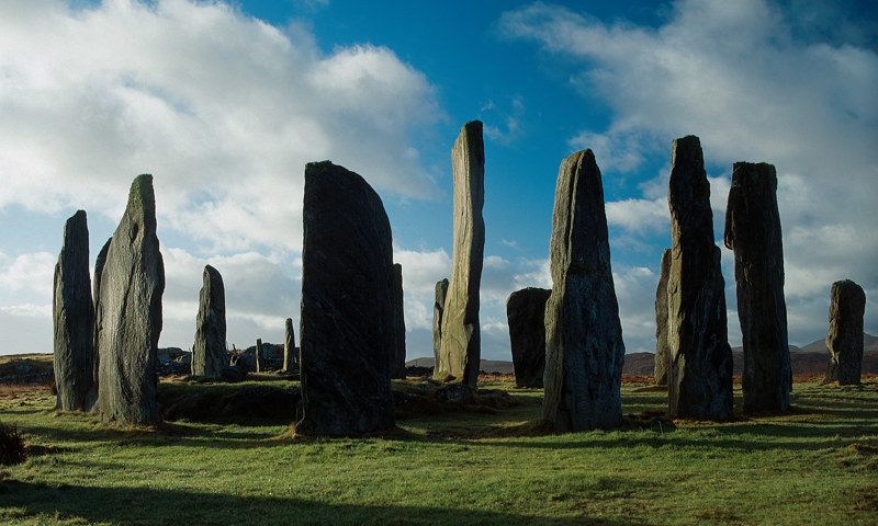 A general view of the standing stones of Calanais.