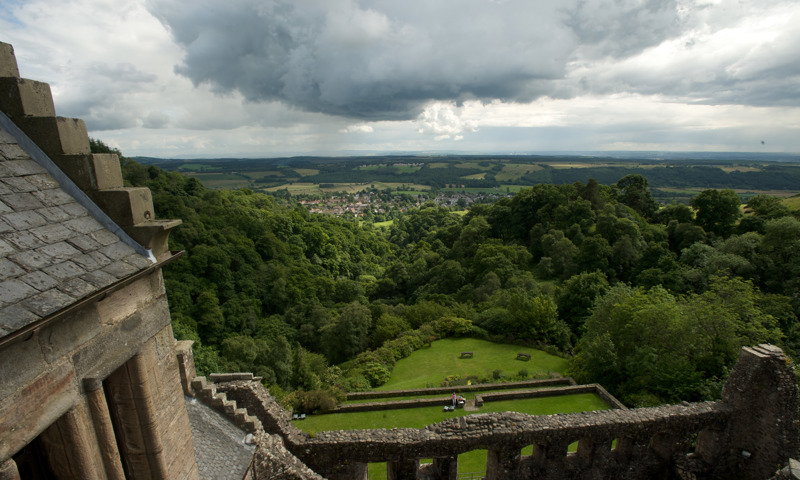A view across the countryside from the battlements at Castle Campbell.